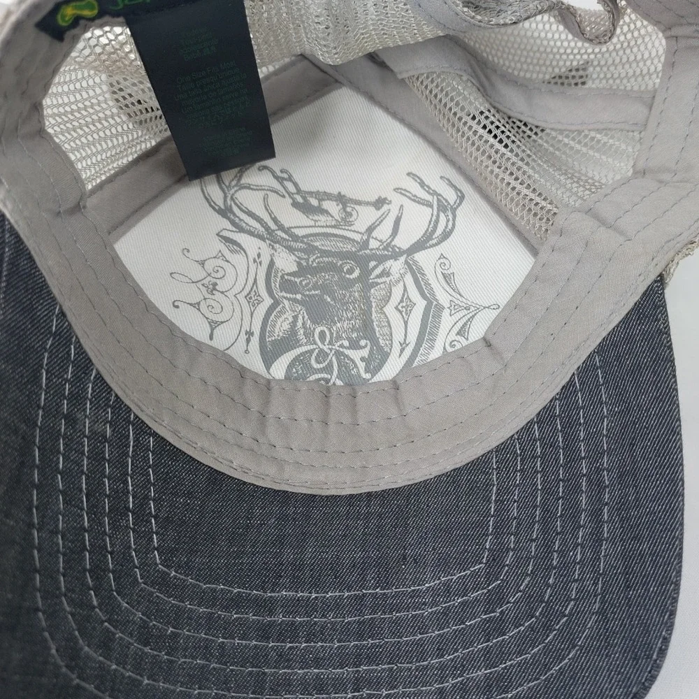 John Deere Toddler Kids Gray Denim Trucker Cap Hat  Mesh Back Snap Adjustable